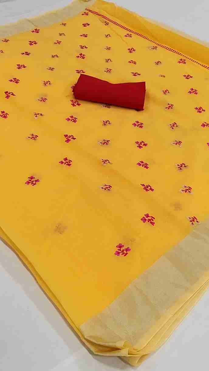 Ajrakh-4 Yellow Chanderi Saree