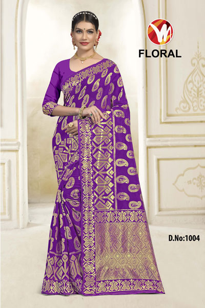 Floral Purple Saree