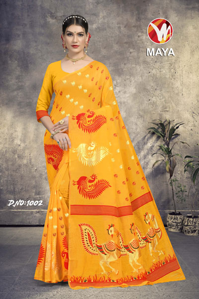 Maya Orange Yellow Saree