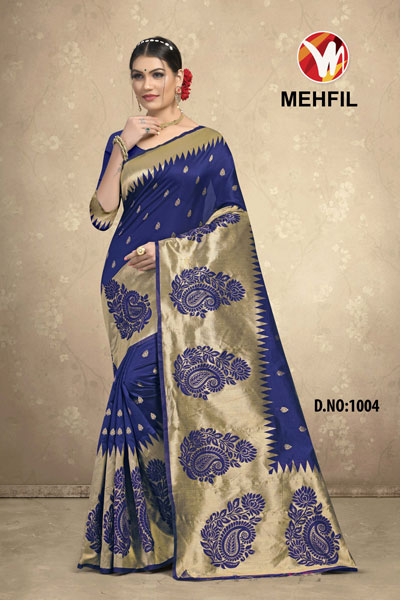 Mehfil Blue Saree