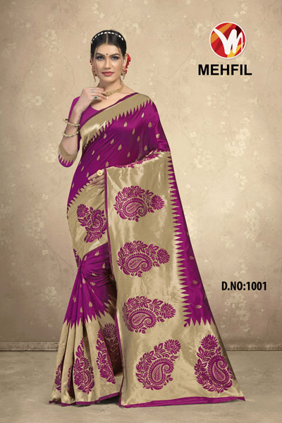 Mehfil Purple Saree