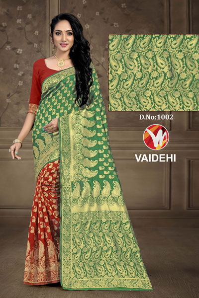 Vaidehi Mud & Green Saree